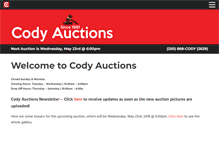 Tablet Screenshot of codyauctions.com
